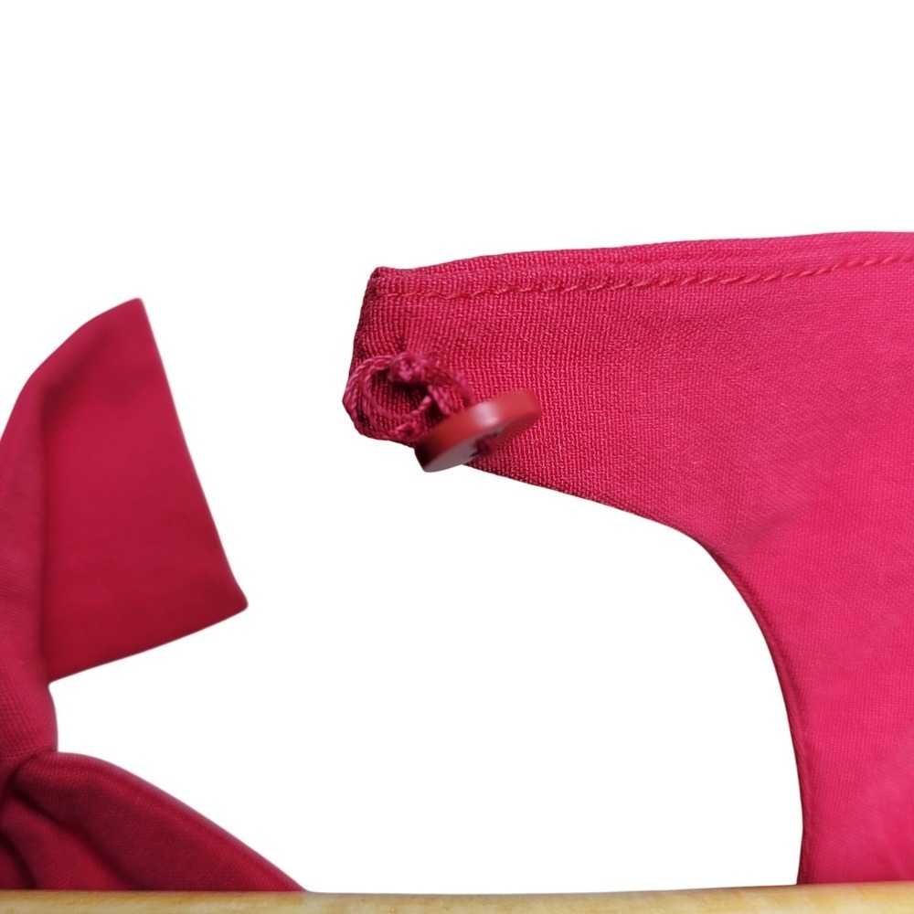 Maeve Pink Bow Back Dress Medium Valentine's Day Mini Fit Flare Chic Cottagecore - Picture 5 of 9